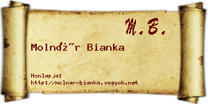Molnár Bianka névjegykártya